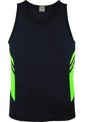 Aussie Pacific Tasman Kids Singlet 3111 Casual Wear Aussie Pacific Navy/Neon Green 4
